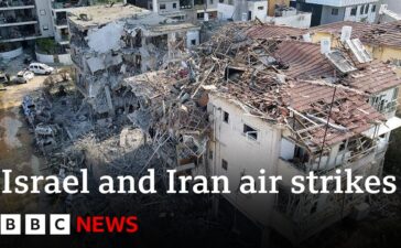 Israel and Iran exchange fire through night with blasts heard in Jerusalem and Tel Aviv | BBC News