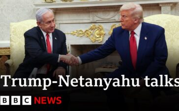 Donald Trump meets Benjamin Netanyahu to discuss Iran, Gaza and tariffs | BBC News