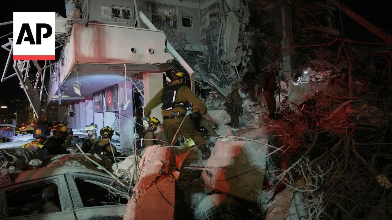 Aftermath of Iran missile attack in Tel Aviv area in Israel