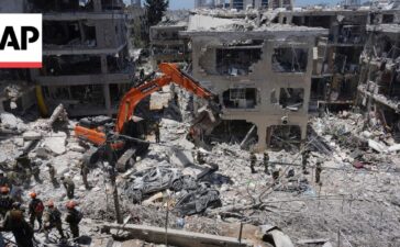 Aftermath of Iran strike on Bat Yam near Tel Aviv in Israel
