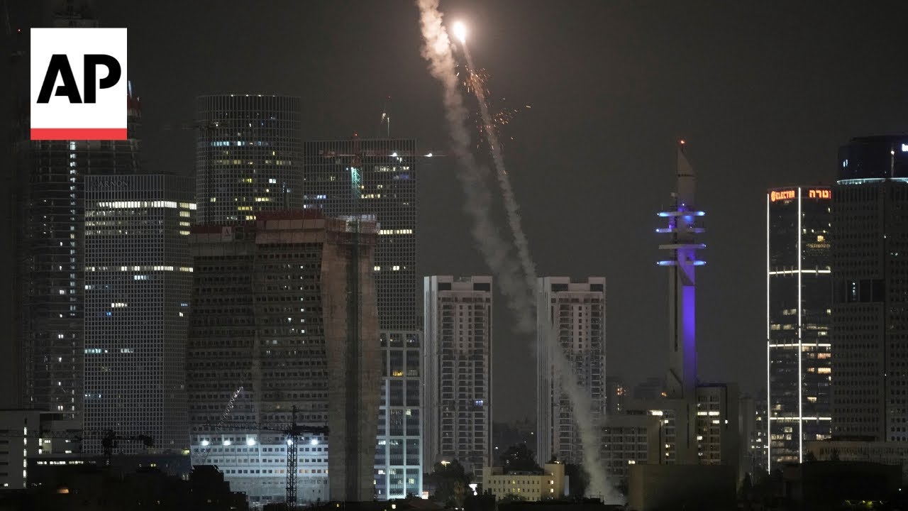 Missiles launched from Iran are intercepted over Tel Aviv in Israel