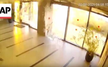 Security video captures blast after Iran missile hits Beersheba, Israel