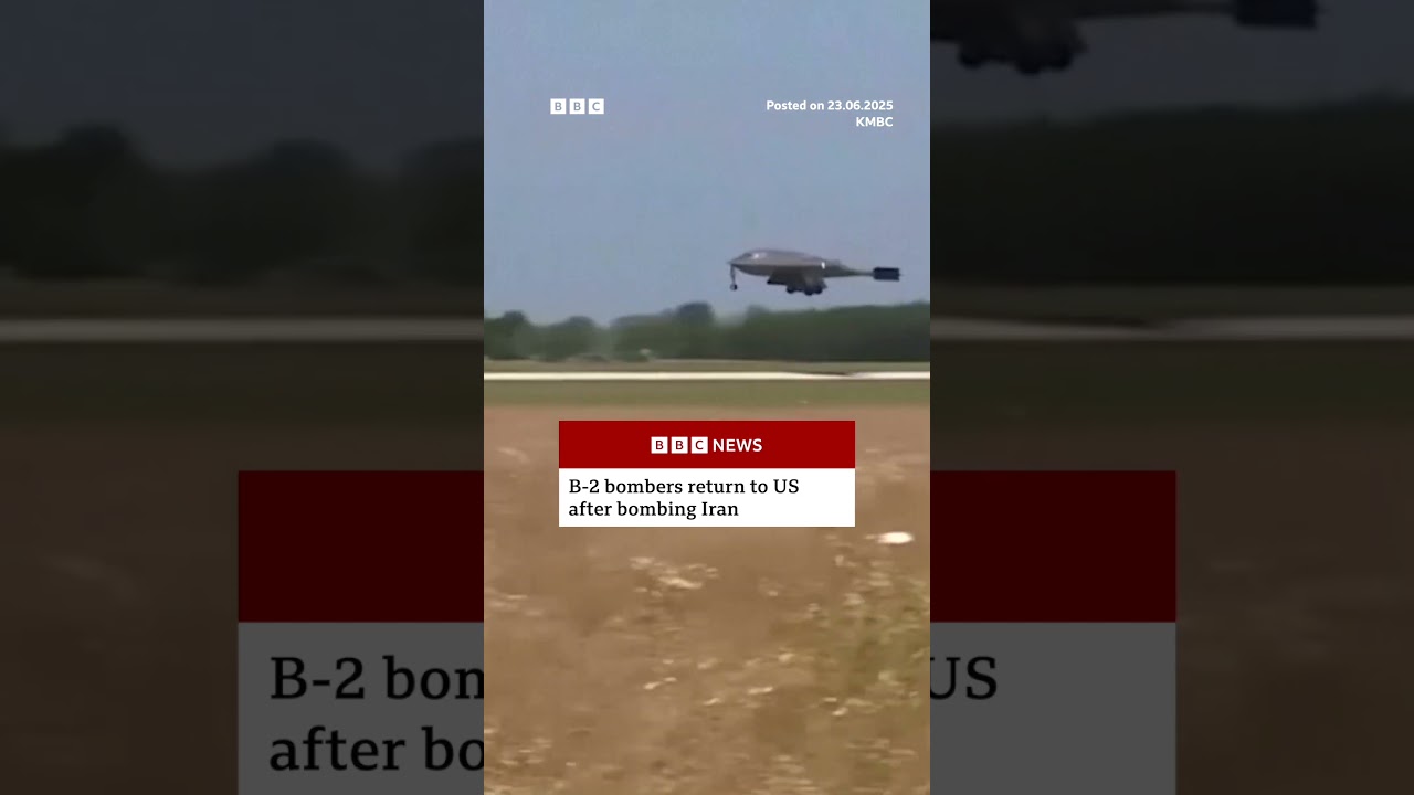 B-2 bombers return to US, landing in Missouri, after striking nuclear sites in Iran. #BBCNews